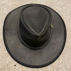 Mens leather cowboy hat